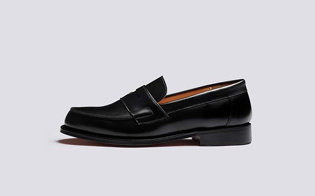 Grenson Epsom Mens Loafers in Black Leather GRS113891